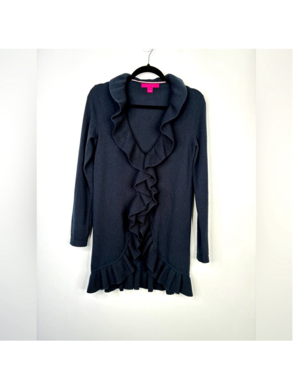 Lilly Pulitzer Navy waterfall 100% cashmere cardigan size s #0042 - Picture 7 of 15